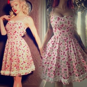 Golightly Pin Up Girl Dress Fit & Flare Cherry 🍒